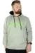 Büyük Beden Erkek Sweatshirt Kapşonlu Kanguru Revival 22545 Su Yeşili YESIL