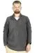 Big Tall Men Sweat Polo Neck Half Zipper Fleece 22548 Anthracite 