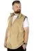 Big Tall Men Fleece Vest Stand Up Collar Zippered 22549 Beige