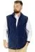 Big Tall Men Fleece Vest Stand Up Collar Zippered 22549 Indigo