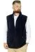 Big Tall Men Fleece Vest Stand Up Collar Zippered 22549  Navy Blue