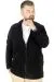 Big Tall Men Zippered Fleece Cardigan Standing Collar 22550 Black