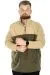 Big Tall Men Sweat Polo Neck Half Zipper Fleece 22552 Beige