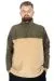 Big Tall Men Sweat Polo Neck Half Zipper Fleece 22552 Khaki