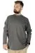 Big Tall Men Long Sleeve Half Fisherman Sweater 22558  Gray Melange