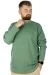 Big Tall Men Long Sleeve Half Fisherman Sweater 22558 Water Green