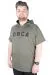 Büyük Beden Tshirt Kapşonlu DBCA 22119 Haki HAKI