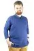 Büyük Beden Tshirt Polo Classic U.Kol Nakışlı 22445 İndigo INDIGO