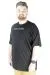 Erkek T shirt Bis Yaka Oversize Dark Future 22190 Siyah SIYAH