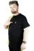 Erkek T shirt Parçalı MD08 22134 Siyah SIYAH