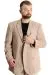Big Size Mens Ceket Mono Collar Blazer 23026 Beige