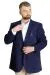 Big Size Mens Ceket Mono Collar Blazer 23026 Indigo