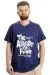 Big Size Mens V Collar T-shirt ALLIGATOR 23033 Indigo