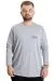 Big Size Mens T-Shirt Long Arm Crew Neck 23099 Grey Melange