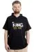 Big Size Mens T-Shirt Hoodie THE KING 23121 Black