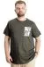 Big Size Mens T-Shirt Bis Collar Authentic 23140 Khaki
