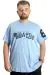 Big Size Mens T-Shirt Bis Collar Match Day 23155 Blue