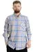 Big Size Mens Shirt Ekose Long Armlu 23300 Light Blue