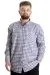 Big Size Mens Shirt Ekose Long Armlu 23300 Beige