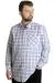 Büyük Beden Erkek Gömlek Ekose Uzun Kollu 23300 Beyaz BEYAZ