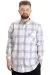 Big Size Mens Shirt Ekose Long Armlu 23300 Kahve-Navy Blue