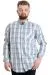 Big Size Mens Shirt Ekose Long Armlu 23300 Dark Khaki