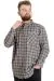Big Size Mens Shirt Ekose Long Armlu 23300 Dark Hardal