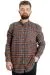 Big Size Mens Shirt Ekose Long Armlu 23300 Brick