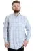 Big Size Mens Shirt Ekose Long Armlu 23300 Navy Blue-Hardal