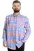 Big Size Mens Shirt Ekose Long Armlu 23300 Pudra