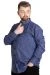 Big Size Men's Plaid Long Sleeved Pocket Shirt 23300 Saxe Blue