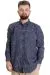 Big Size Mens Shirt Ekose Long Armlu 23300 Black-Grey