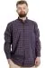 Big Size Mens Shirt Ekose Long Armlu 23300 Vişne
