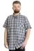 Big Size Mens Shirt Ekose Kısa Kollu 23301 Light Khaki