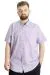 Big Size Mens Shirt Ekose Kısa Kollu 23301 Light Blue