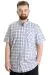 Big Size Mens Shirt Ekose Kısa Kollu 23301 White