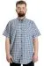 Big Size Mens Shirt Ekose Kısa Kollu 23301 Grey