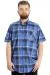Big Size Mens Shirt Ekose Kısa Kollu 23301 Khaki