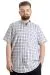 Big Size Mens Shirt Ekose Kısa Kollu 23301 Hardal