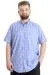 Big Size Mens Shirt Ekose Kısa Kollu 23301 Indigo
