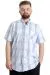 Big Size Mens Shirt Ekose Kısa Kollu 23301 Dark Smoked