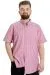 Big Size Mens Shirt Ekose Kısa Kollu 23301 Kırmızı