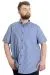Big Size Mens Shirt Ekose Kısa Kollu 23301 Black