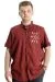 Mens Big Size Gabardinee Shirt HUSTLE 23306 Burgundy