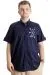 Mens Big Size Gabardinee Shirt HUSTLE 23306 Navy Blue