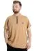 Big Size Mens T-Shirt Polo FRAGMENTED 23325 Beige