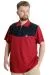 Big Size Mens T-Shirt Polo FRAGMENTED 23325 Burgundy