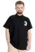 Big Size Mens T-Shirt Polo THREE 23334 Black