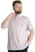 Big Size Mens T-Shirt Polo Çizgili KAGI 23340 Burgundy