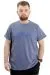 Big Size Mens T-Shirt Crew Neck UNLIMITED WAFFLE 23398 Indigo